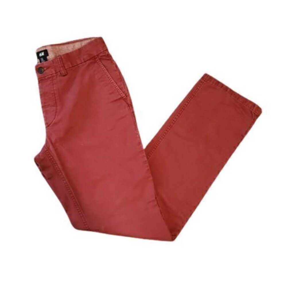 [H&M] Red Mid Rise Straight Pants - Size 30R